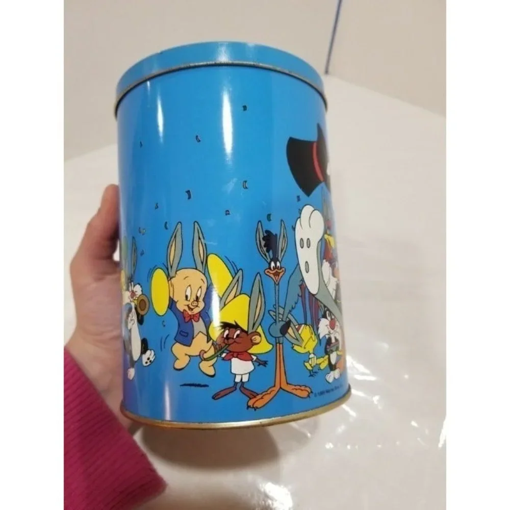 1989 Warner Bros Vintage Loony Tunes Happy Birthday‎ Bugs Blue Tin